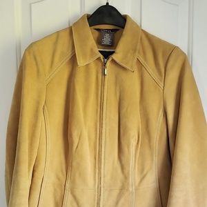 George Me by Mark Eisen 100% Genuine Leather Suede Jacket Buckskin Take Camel M